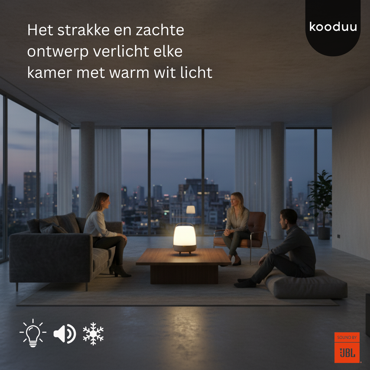 Kooduu Lite-up PLAY Ocean: Draagbare LED Lamp met JBL Bluetooth Speaker