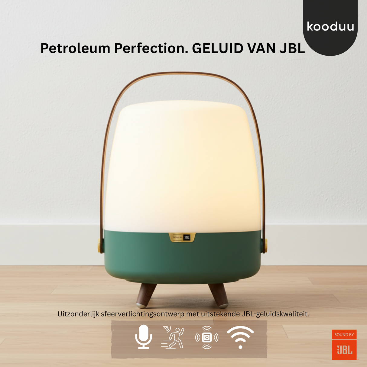 Kooduu Lite-up PLAY Petroleum: Draagbare LED Lamp met JBL Bluetooth Speaker