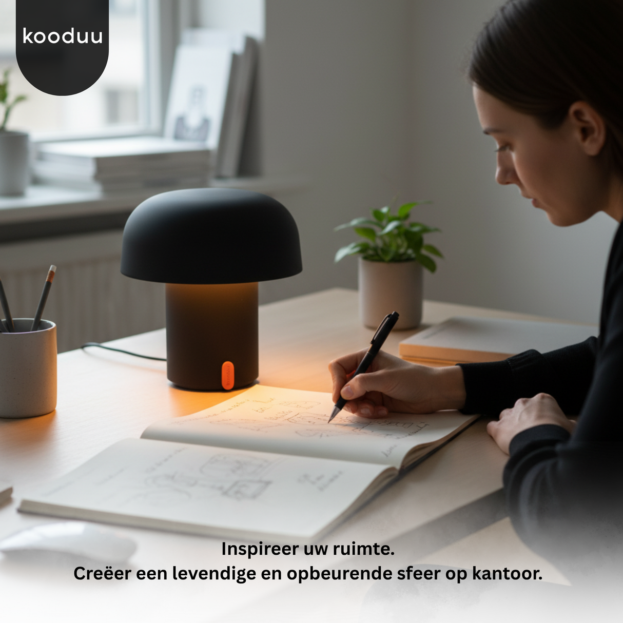Sensa Lamp Anthracite: Minimalistische LED Tafellamp met Strak Design