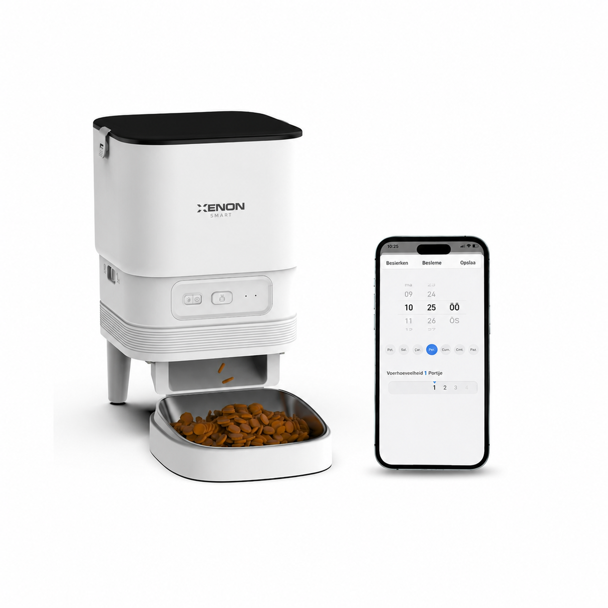 Xenon Smart Slimme Voerbak - 4L - App-bediening - RVS Bak (X8612)