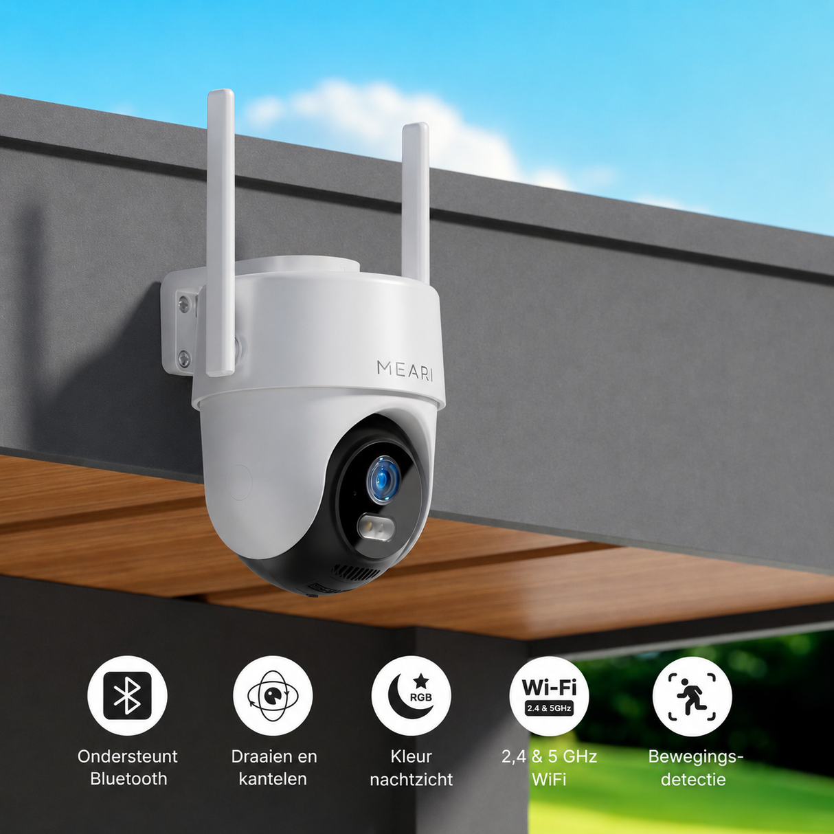MEARI S2 Plus Outdoor AI Beveiligingscamera – 2K 4MP PTZ WiFi Camera met Auto Tracking, Nachtzicht & Tweeweg Audio