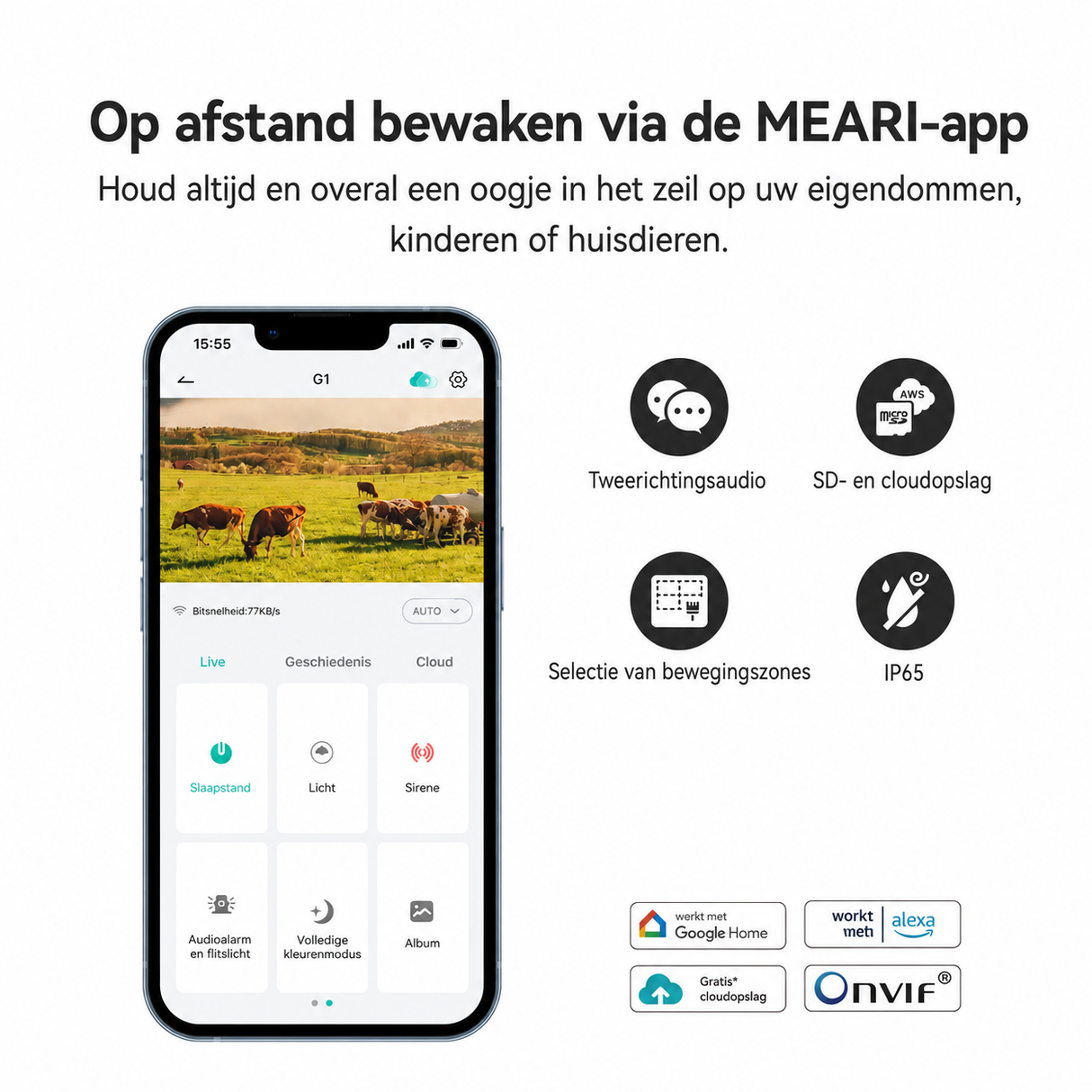 MEARI G1 Outdoor 4G PTZ Camera – 3MP Beveiligingscamera met SIM-kaart Slot, Nachtzicht, Auto Tracking & Solar Support