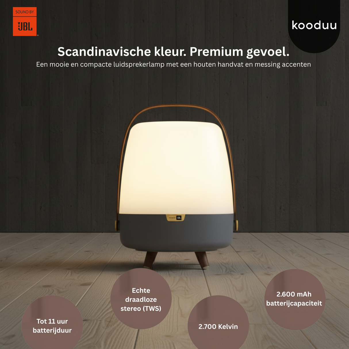 Kooduu Lite-up PLAY Ocean: Draagbare LED Lamp met JBL Bluetooth Speaker