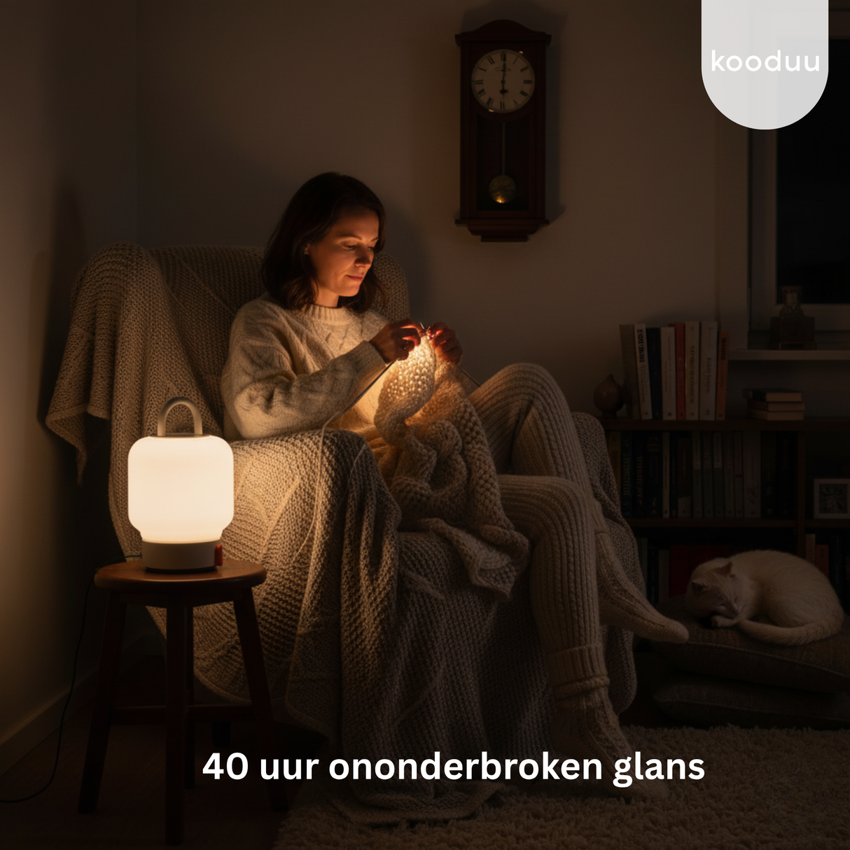 Loome Lantaarn Cloudy White: Draagbare LED Lantaarn Tafellamp