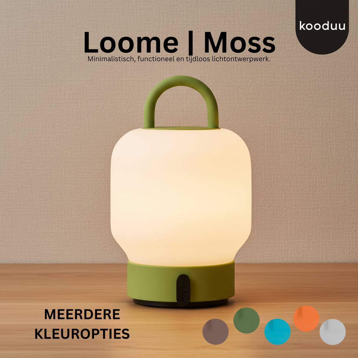 Loome Lantaarn Moss: Draagbare LED Lantaarn Tafellamp