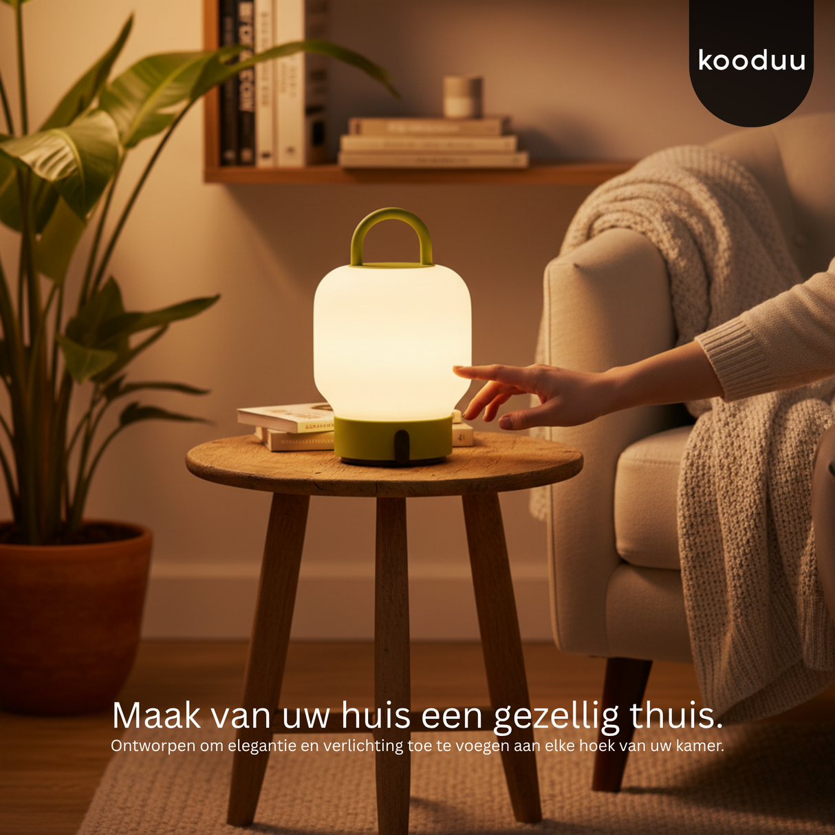 Loome Lantaarn Moss: Draagbare LED Lantaarn Tafellamp