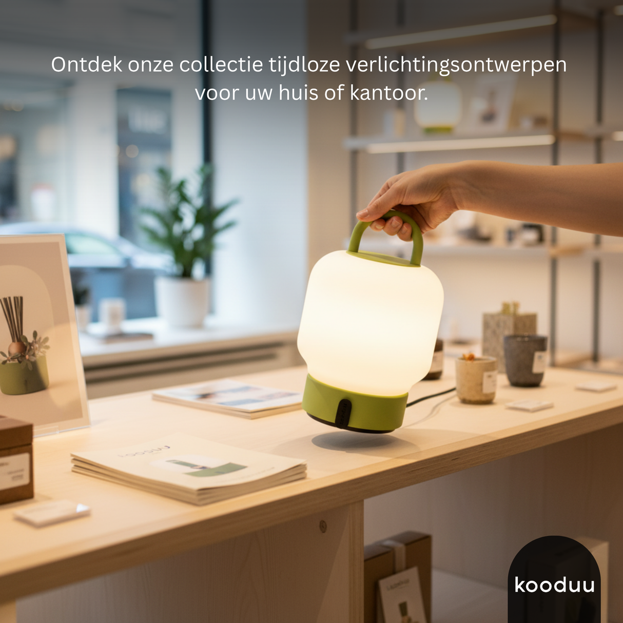 Loome Lantaarn Moss: Draagbare LED Lantaarn Tafellamp