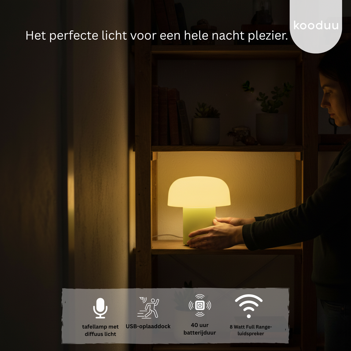 Sensa Lamp Moss: Minimalistische LED Tafellamp met Strak Design