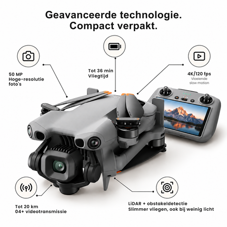 DJI Mini 5 Pro Fly More Combo drone – compacte drone met controller met scherm