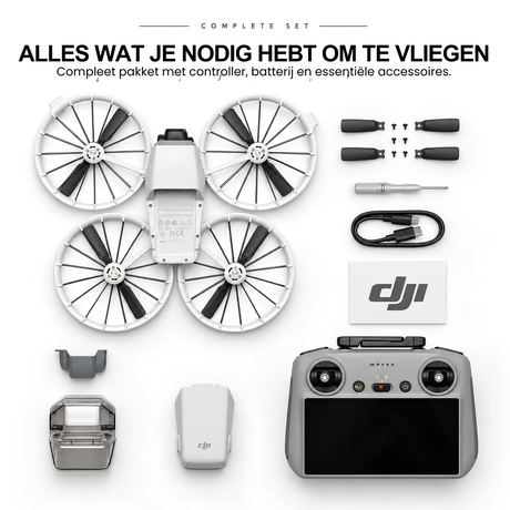 DJI Flip opvouwbare drone met 4K HDR-camera – complete set met drone, controller, accu en propellers