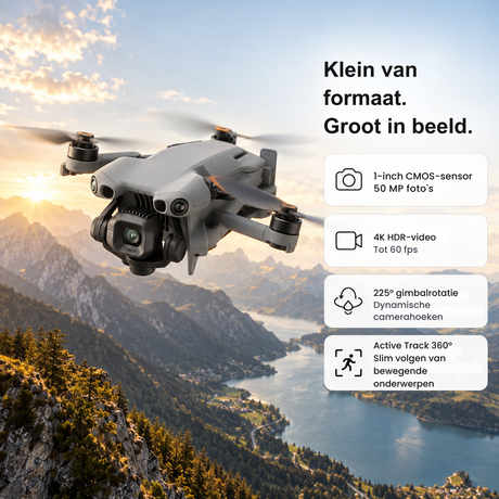 DJI Mini 5 Pro Fly More Combo drone – drone boven kustlijn, klein van formaat en groot in beeld