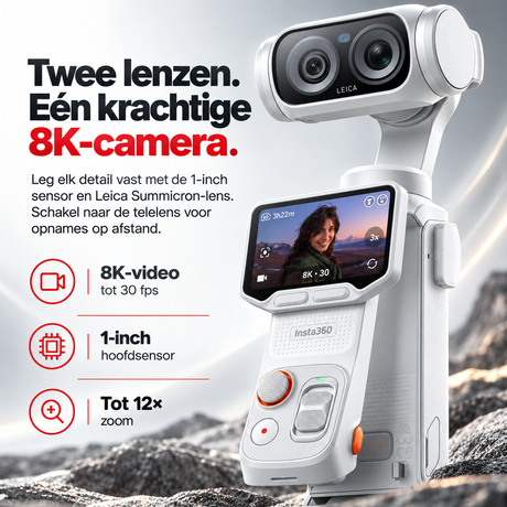 Insta360 Luna Ultra Creator Bundle gimbalcamera Stellar White – dubbele lens en 1-inch sensor voor 8K-video