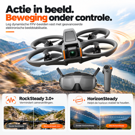 DJI Avata 2 Fly Smart Combo FPV-drone met Goggles N3 – RockSteady 3.0+ en HorizonSteady stabilisatie tijdens de vlucht