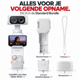 Insta360 Luna Ultra Standard Bundle gimbalcamera Stellar White – inhoud van de Standard Bundle met hoes en polsband