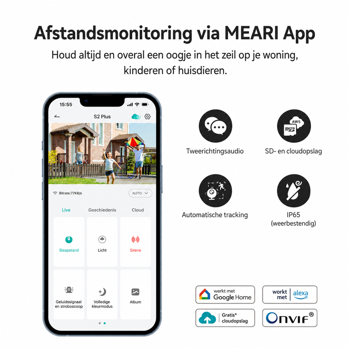 MEARI S2 Plus Outdoor AI Beveiligingscamera – 2K 4MP PTZ WiFi Camera met Auto Tracking, Nachtzicht & Tweeweg Audio