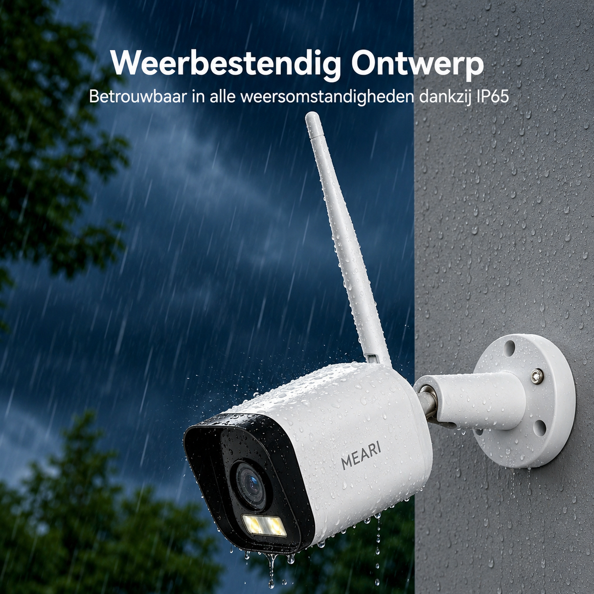 MEARI L1 Plus Slimme Schijnwerper Camera – 2K Outdoor Beveiligingscamera met Verlichting, AI Detectie & Sirene