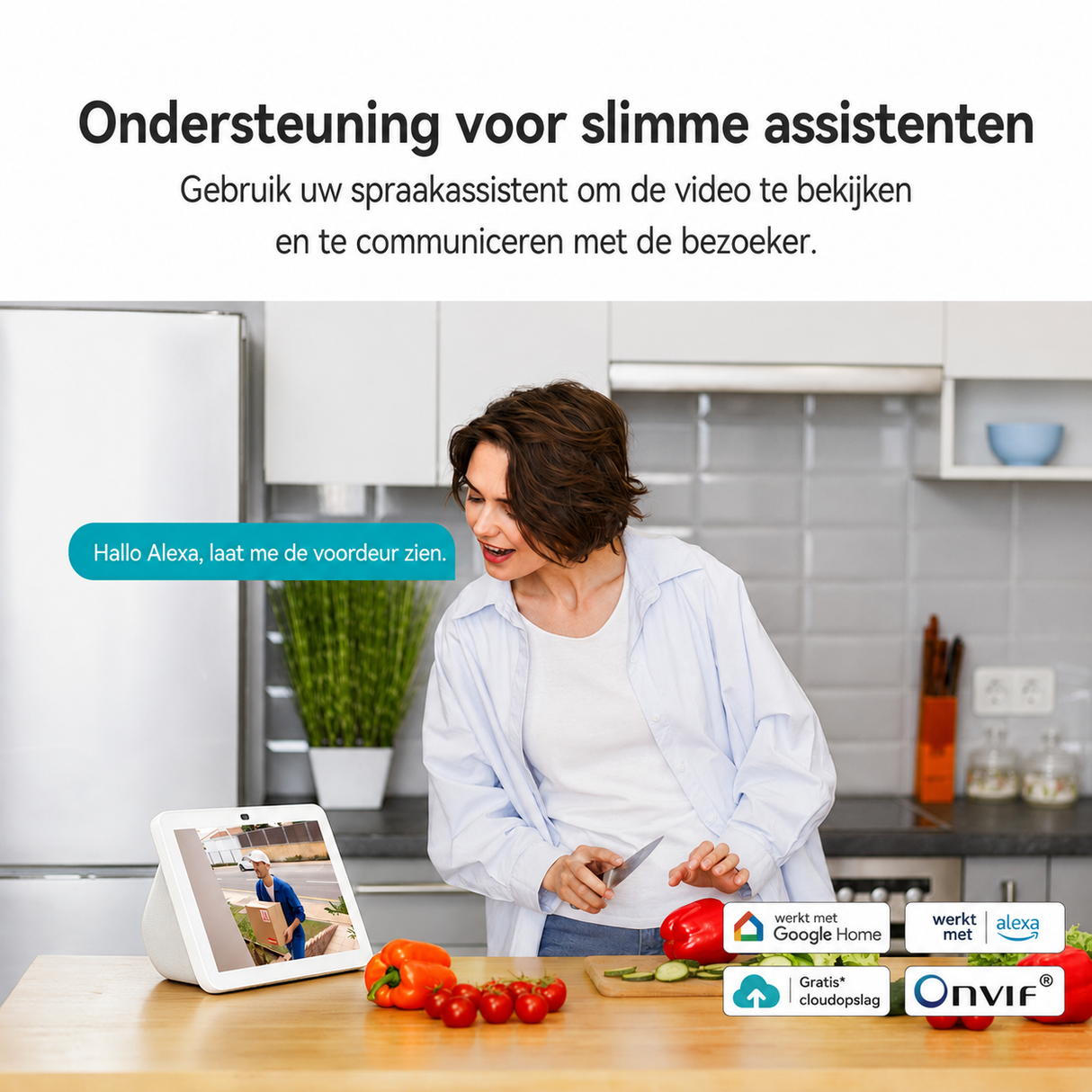 MEARI B1 Slimme AI Video Deurbel – 2K Beveiligingscamera met AI Detectie, Nachtzicht, Tweeweg Audio & App Bediening