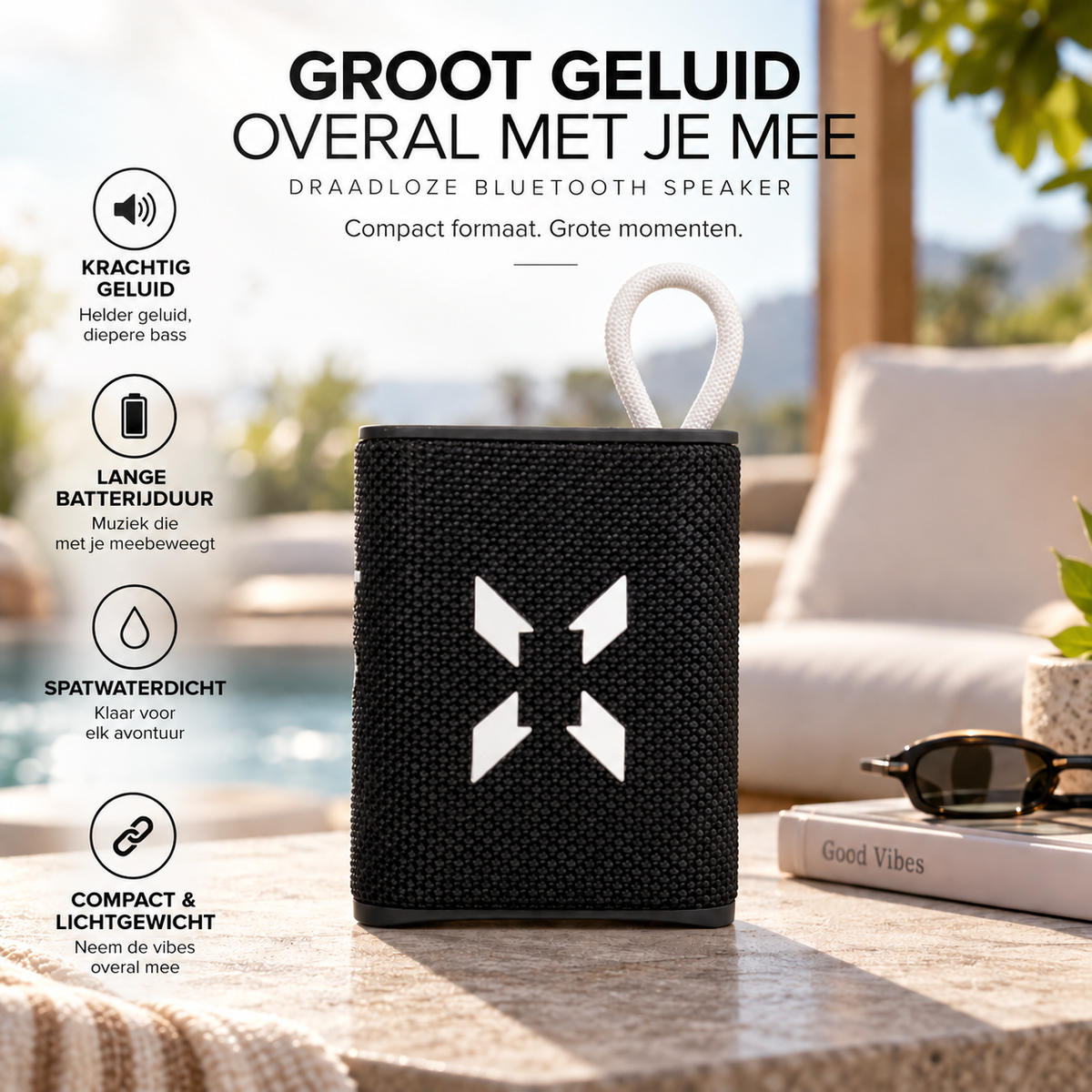Xenon Smart X6703_M1 waterbestendige Bluetooth-speaker IPX6 – speaker op terras voor groot geluid onderweg