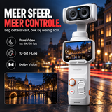 Insta360 Luna Ultra Standard Bundle gimbalcamera Stellar White – PureVideo-opnamen van stadsgezicht in de avond