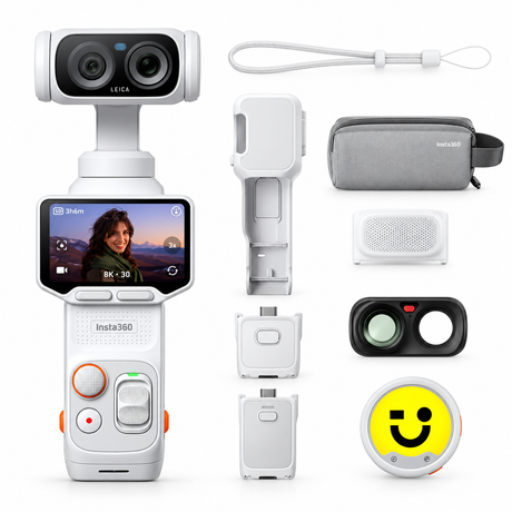 Insta360 Luna Ultra Creator Bundle gimbalcamera Stellar White – complete set met gimbalcamera, draadloze mic en accessoires