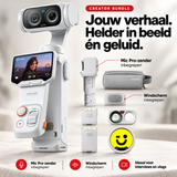 Insta360 Luna Ultra Creator Bundle gimbalcamera Stellar White – Mic Pro, windscherm en camera voor helder beeld en geluid