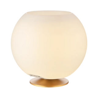 Kooduu Sphere Brass sfeerlamp met Bluetooth-speaker en wijnkoeler – bolvormige lamp met messing voet