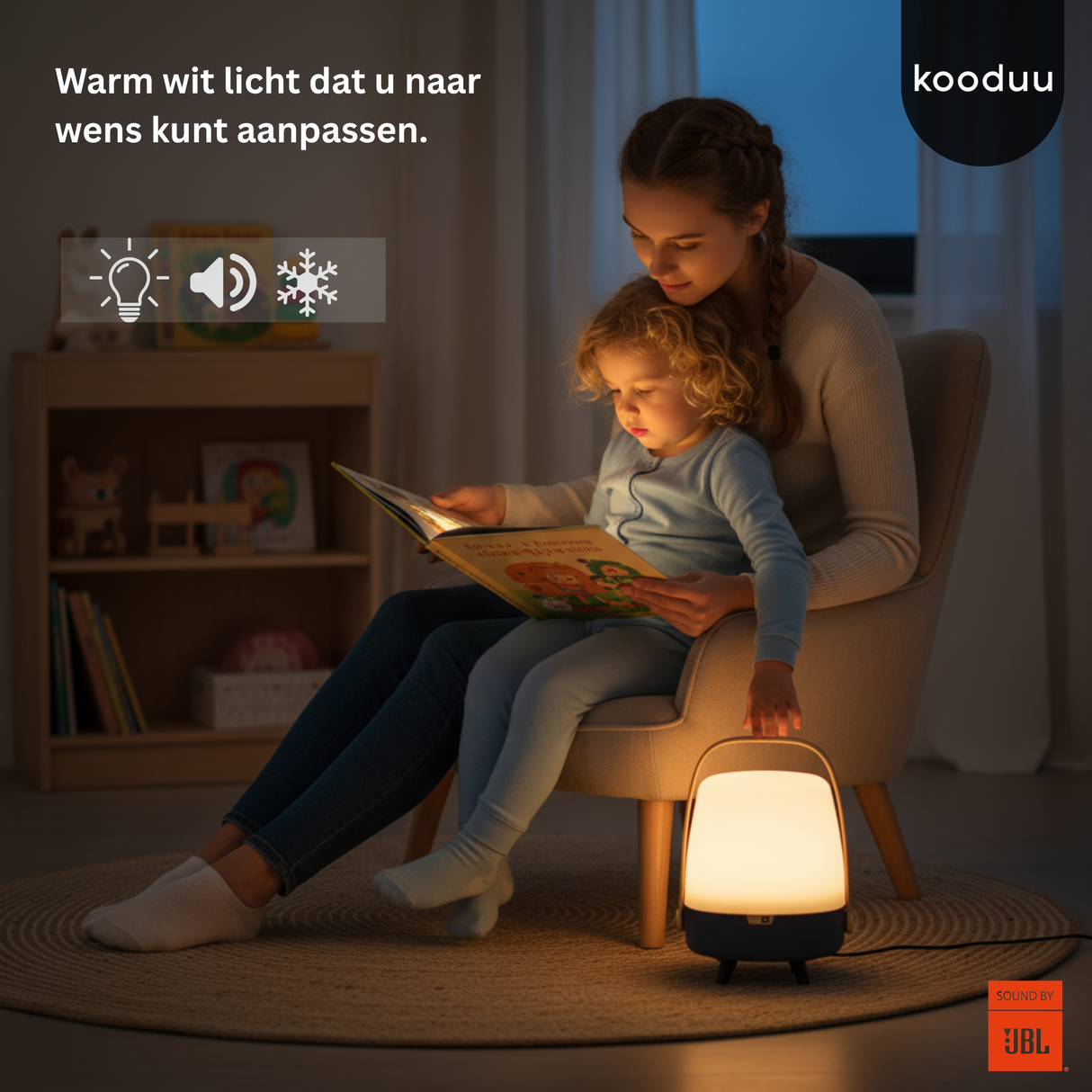 Kooduu Lite-up Mini PLAY Ocean: Draagbare Mini LED Lamp met JBL Bluetooth Speaker