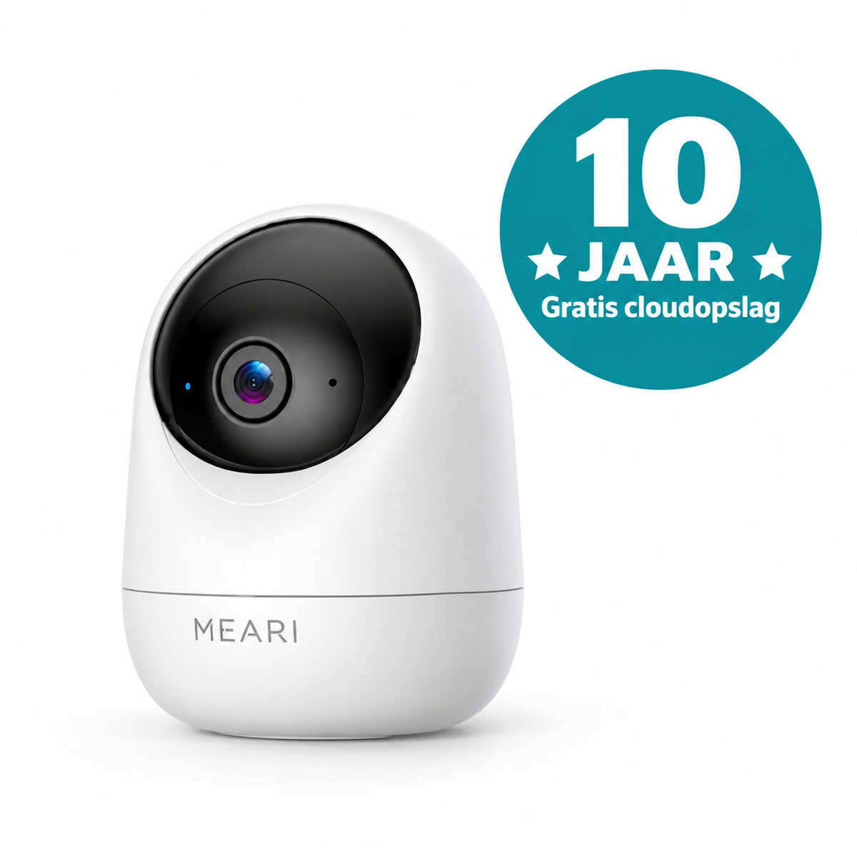MEARI S1 Plus 2K binnencamera, huisdiercamera en babyfoon – witte draaibare camera met 10 jaar gratis cloudopslag