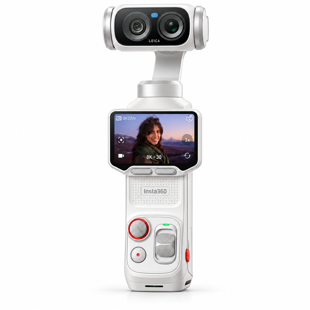 Insta360 Luna Ultra Standard Bundle gimbalcamera Stellar White – witte gimbalcamera met OLED-touchscherm