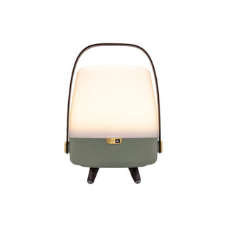 Kooduu Lite-up Mini PLAY Petroleum draagbare mini LED-lamp met JBL-speaker – mini lamp met groene voet