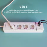 Xenon Smart X7087 - Slimme Stekkerdoos - Wifi - 4 Stopcontacten + 3 USB