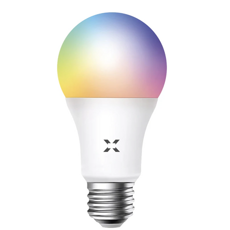 Xenon Smart light bulb with gradient colour on a white background