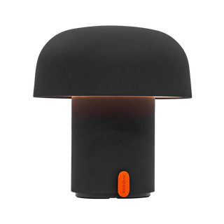 Kooduu Sensa Anthracite minimalistische LED-tafellamp – zwarte paddenstoelvormige tafellamp met oranje knop