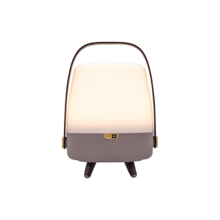 Kooduu Lite-up Mini PLAY Earth draagbare mini LED-lamp met JBL-speaker – mini lamp met taupe voet