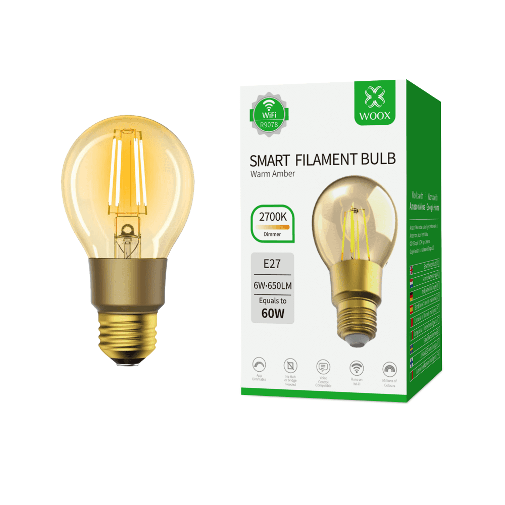 Woox R9078 Smart E27 Filament Amber 2700K Wi-Fi LED Bulb